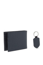 Tumbled Leather Wallet and Keyring Gift Set